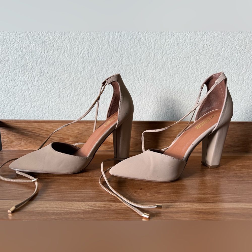 Women’s Tan Ankle Wrap Heels